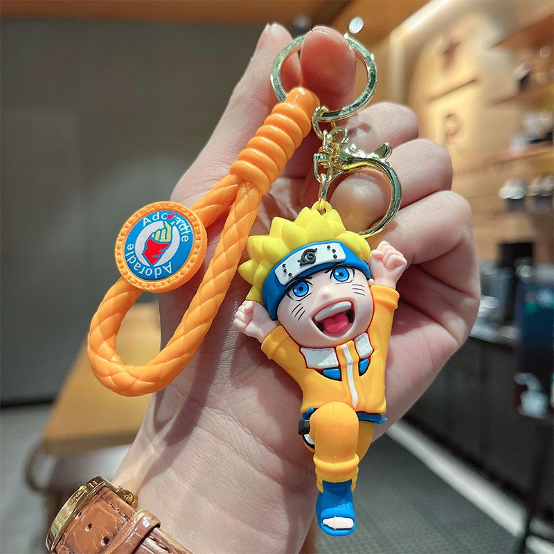 Naruto Schlüsselanhänger weiche Gummipuppe Naruto Silikon Anhänger Auto Schlüsselanhänger Puppe Geschenk 1