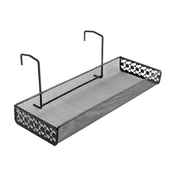 Geländer Hängepflanzenhalter Topfpflanzen Hängeregal mit Haken Blumentopfhalter Korb für Balkongeländer Deck Terrasse Veranda Zaun schwarz