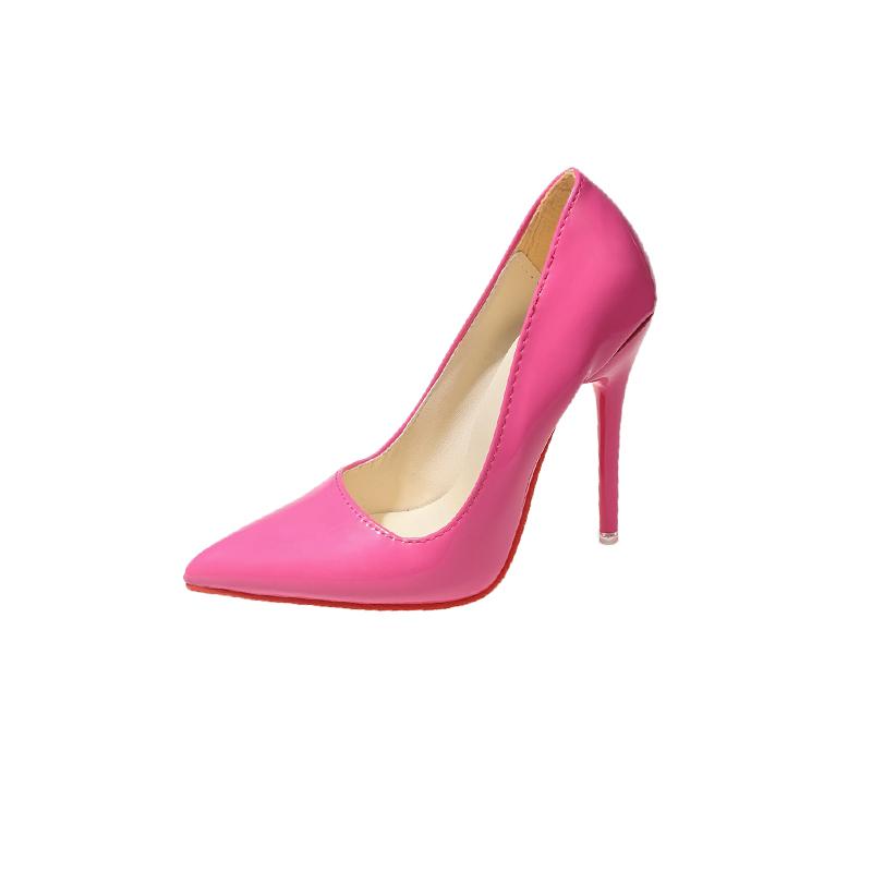 Damen Pumps 2024 Neue High Heels aus weichem Leder für Damen Mode Spitzschuh Slip on Candy Farben Hochzeit High Heels Damen 36 rosa
