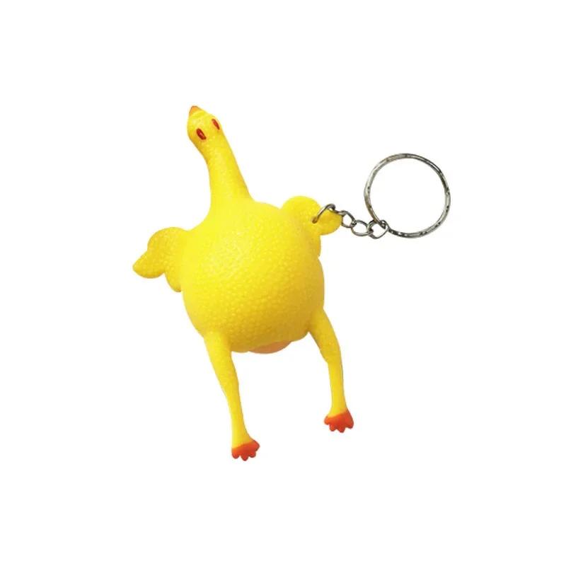 Lustiges Mochi Squishy Spielzeug Hühnerei Stressabbau Spielzeug Schlüsselanhänger Kreativ Lustig Parodie Trick Gadgets Spielzeug Huhn Schlüsselanhänger