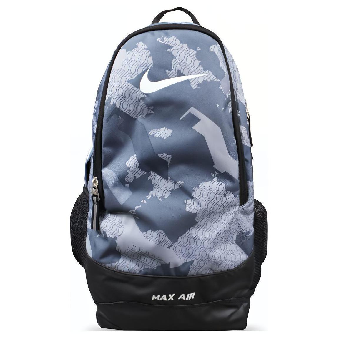 Nike Color Block Camouflage Print Rucksack mit großem Fassungsvermögen aus Polyester Unisex Rucksack Schwarz Blau BZ9696-457 Black/Blue