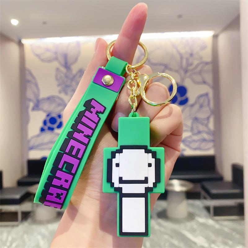 Spiel Minecraft Schlüsselanhänger, Kreativer Cartoon Anhänger Spiel Merchandise Kleines Geschenk white
