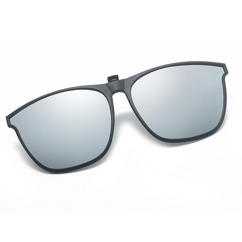 Polarisierte Clip-on-Sonnenbrille für Herren, photochrom, polarisierte Damen-Sonnenbrille, blendfrei, Farbwechsel-Brille, Nachtsichtbrille silber