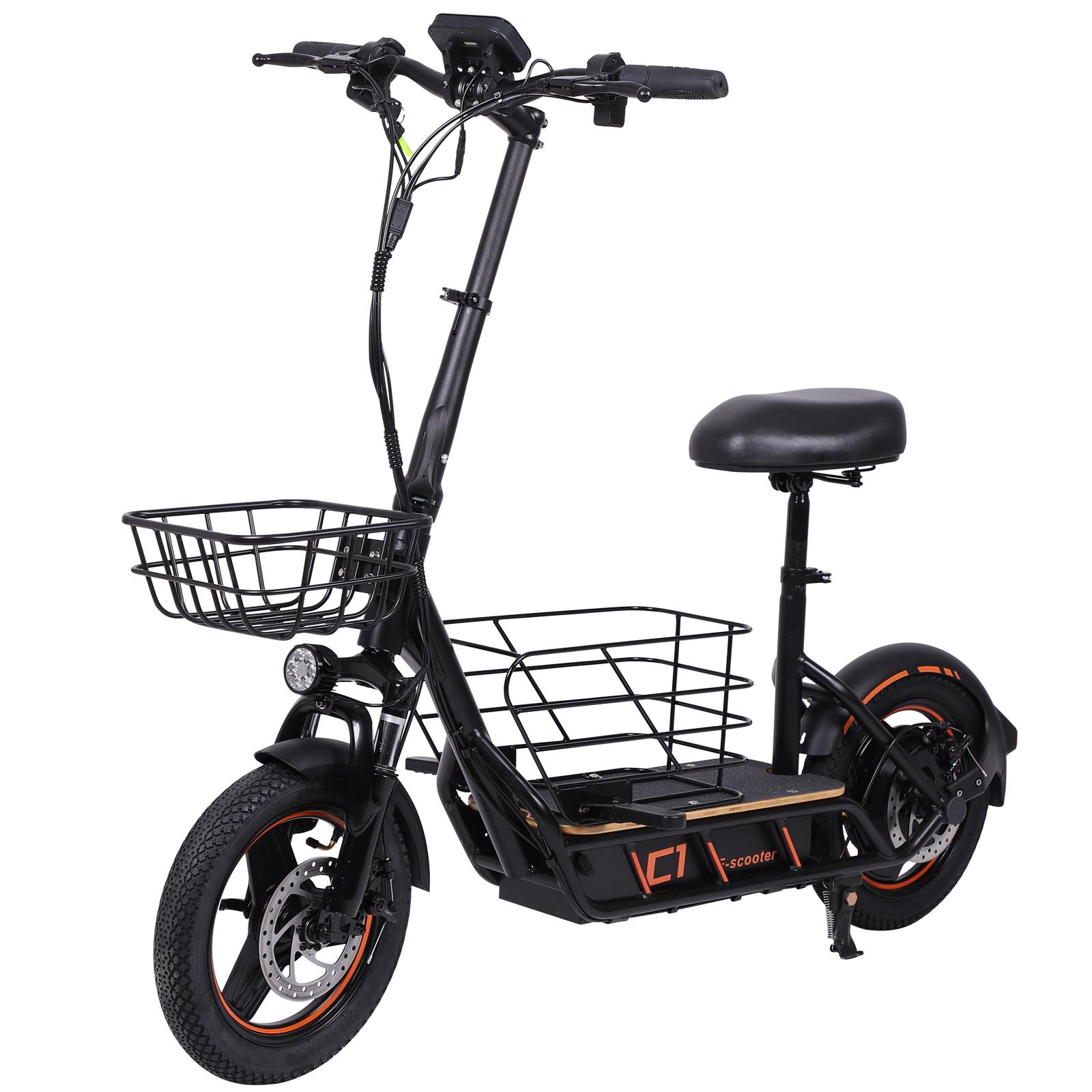 Freeboy H14 Neuer Erwachsenen E-Scooter Spitzenleistung 600W 36V10Ah Akku 14 Zoll All Terrain Vollgummi Reifen Faltbarer E-Scooter Tägliches Pendeln Geländefahrten schwarz
