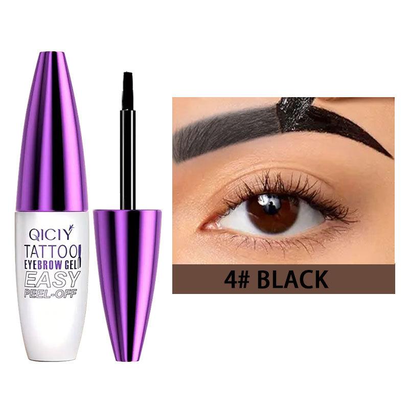 4-Farben Tattoo Peel Off Augenbrauen Gel Tönung, Semi-permanente Augenbrauentönung Wasserdicht Abriebfest für voller und definierter aussehende Augenbrauen