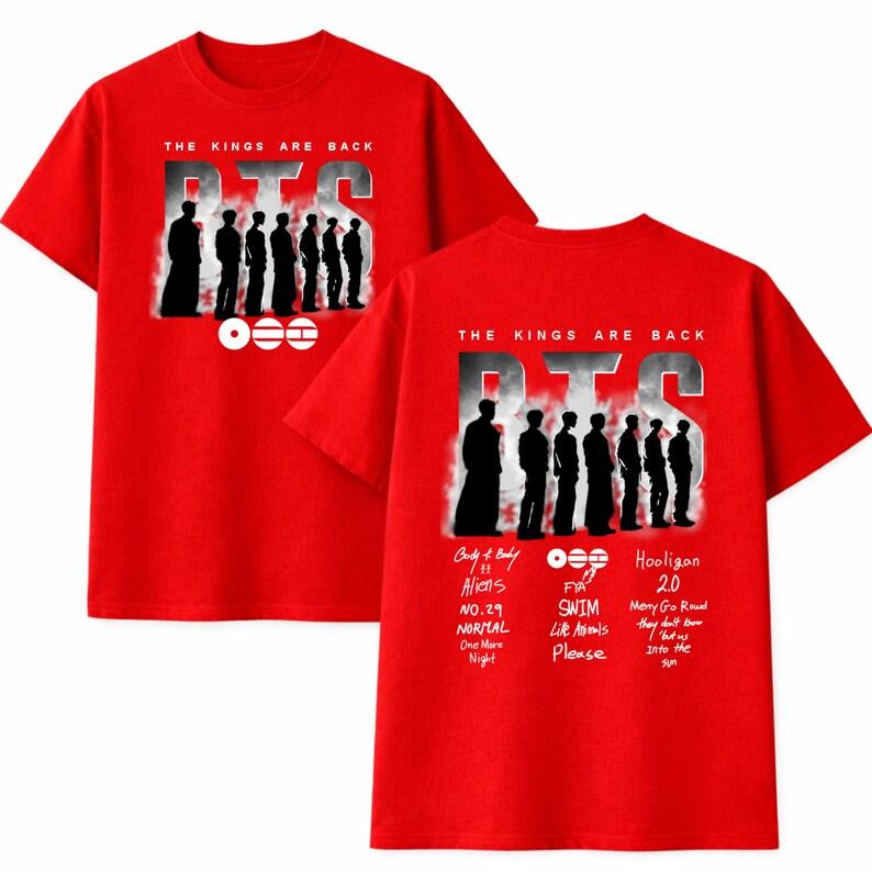 2026 Sommer Mode Trendiges T-Shirt Herren Damen Vintage Oberteil BTS Arirang Album Tracklist T-Shirt, Bangtan K-pop Konzert Aufdruck, ARMY Fan Bekleidung XXXL