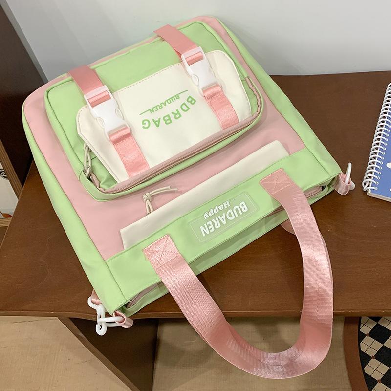 Schultaschen Kinder Grundschule Mädchen Junior High School Schüler Zweiteiliges Set von hohem Wert Ins Wind Rucksack Kontrastfarbe Rucksack