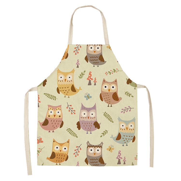 Niedliche Eulen-Schürze, Backzubehör, Kochschürze, Schürze, weibliche Küchenschürze, Kellnerin-Schürze, Haushalts-Reinigungsschürze, 47 x 38 cm, 68 x 55 cm 47X38CM