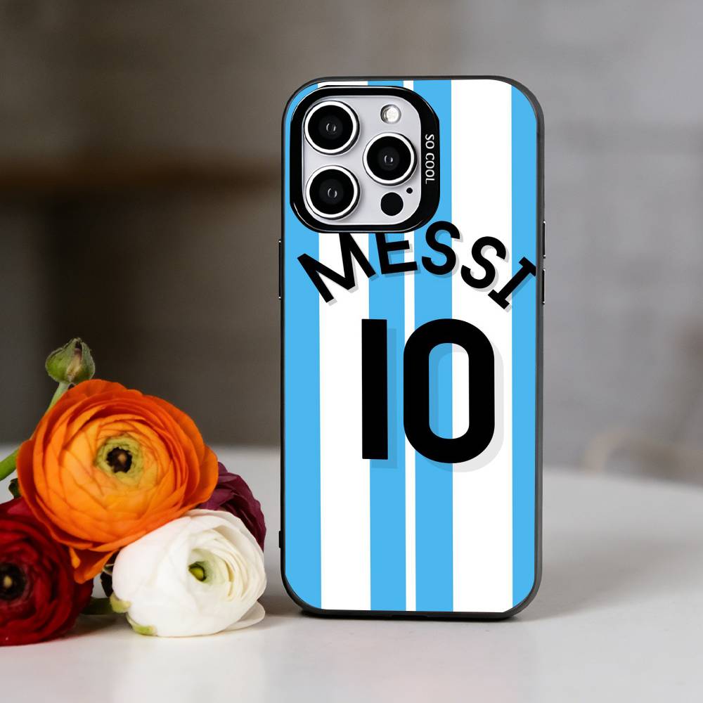 Lionel Messi Handyhülle Für iPhone 17,16,15,14,13,12,11 Plus,Pro Max,XS,Bunte Silberne Handyhülle Funda Cover iPhone12PRO