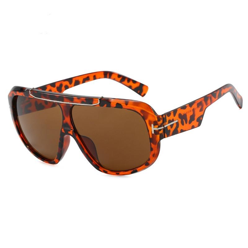 Sonnenbrillen für Damen mit großem Rahmen, personalisierte Sonnenbrille im Punk-Design, winddicht, trendig, Sonnenschutz für den Außenbereich, Sonnenbrillen für Damen Leo-Print