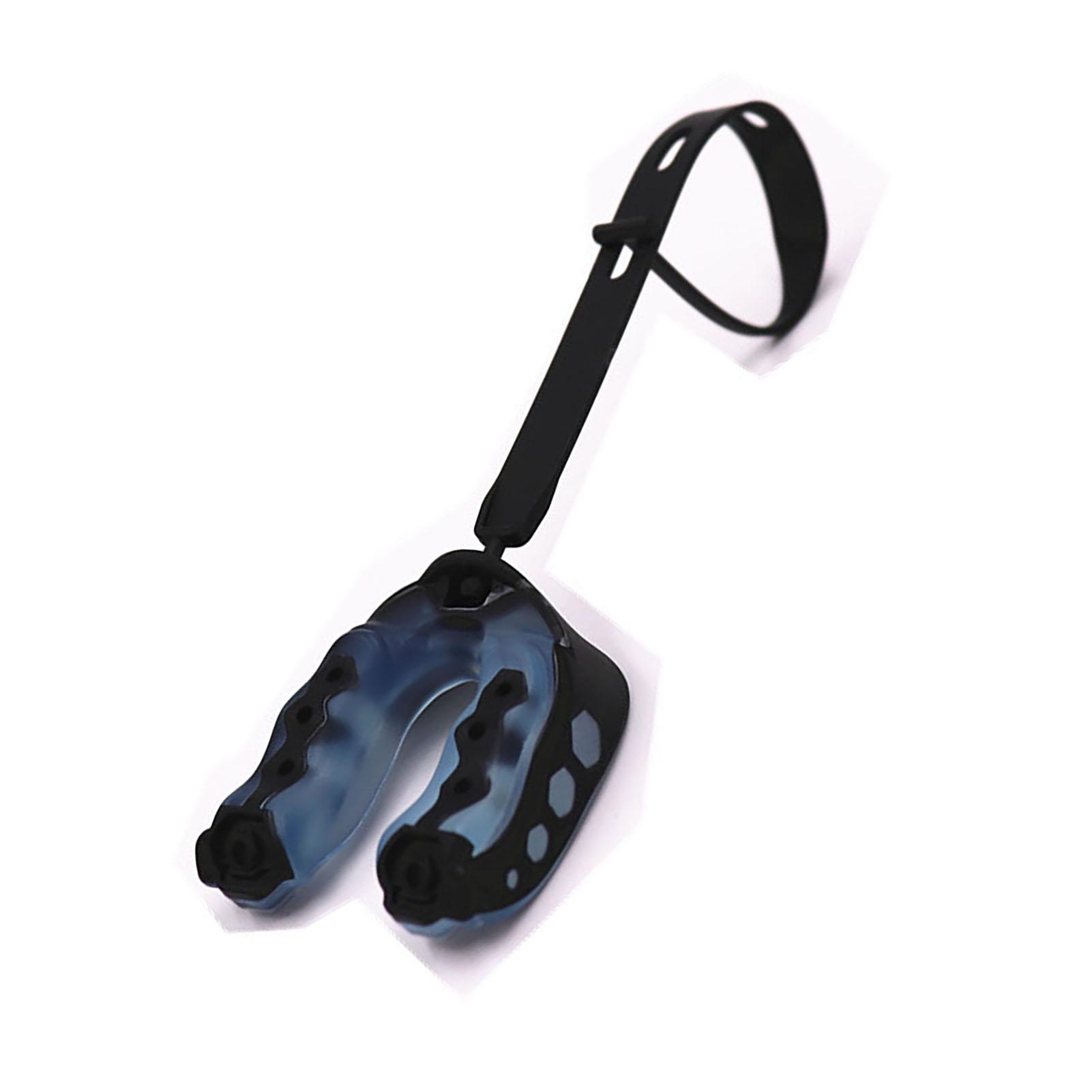 Sportlicher Mundschutz, Zahnschutz, weicher EVA-Sport-Boxmundschutz mit Riemen, Blau