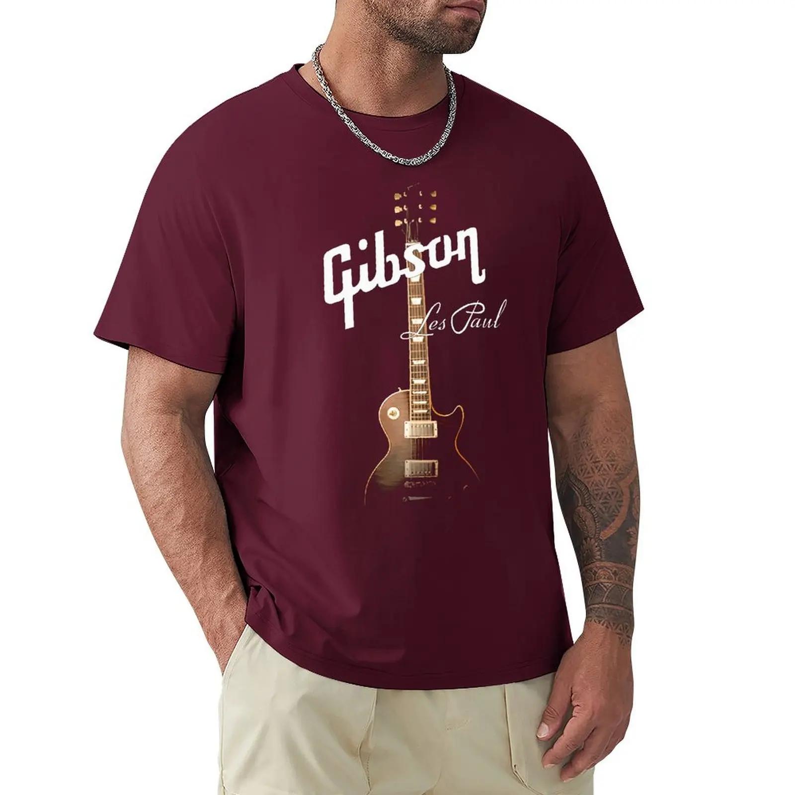 Coole Gibson Gitarre T-Shirts Graphic Tee Herren Gibson T-shirts Rock Grunge Musik Liebhaber T-shirts Hipster Tops Hip Hop Casual Tops XL dunkelgrau