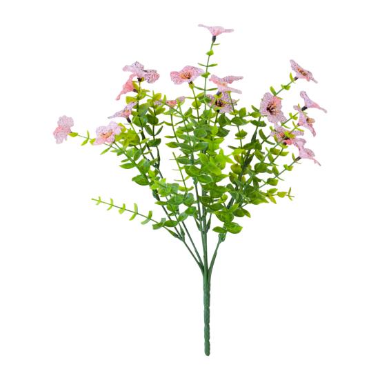 Yousheng Künstliche Blumen für Außenbereich UV-beständig Realistische Kunstpflanzen Unechte Eukalyptusblumen Großpackung für Vase Blumenarrangement Veranda hellrosa