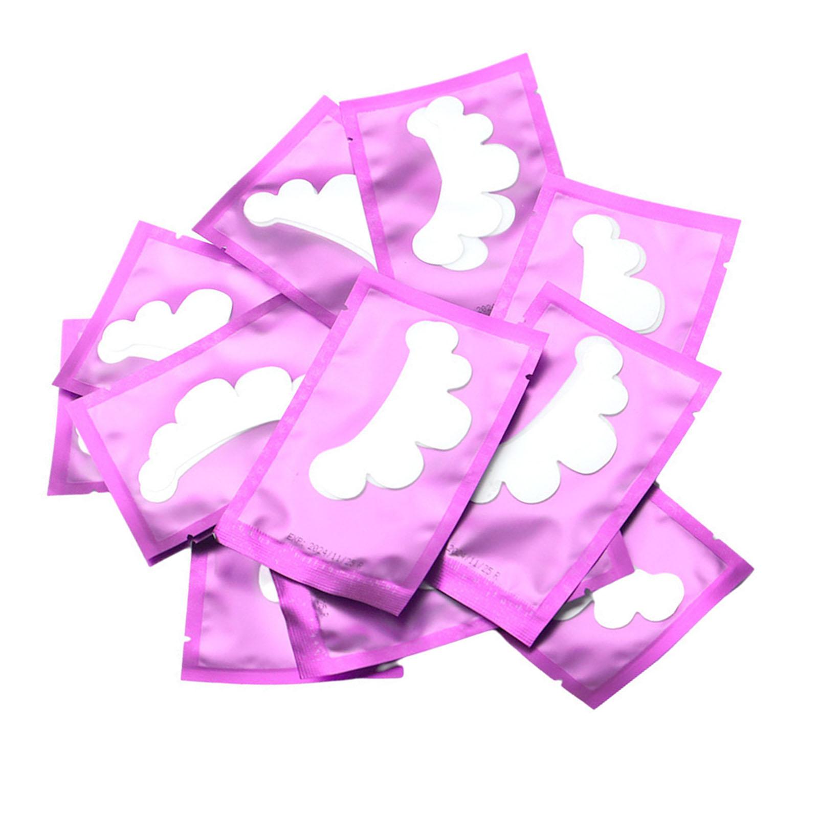 50 Stück Unter Augen Pads Blütenblattform Wimpern Verpflanzte Extensions Patches Wimpernverlängerungszubehör violett