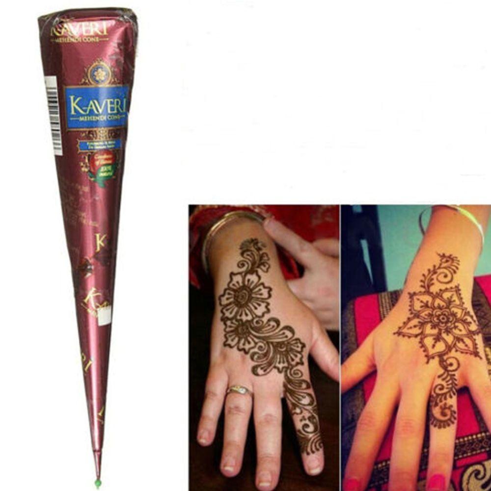 3 Farben Natürliche Kräuter Henna-Kegel Temporäres Tattoo Körperkunst Farbe Mehandi Tinte braun