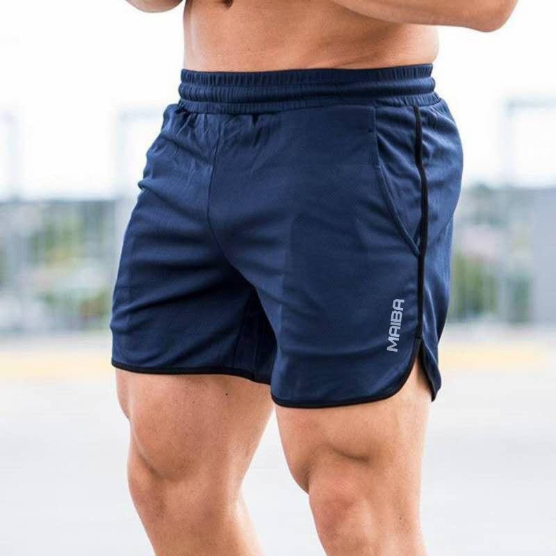 Männer Fitness Bodybuilding Shorts Mann Sommer Turnhallen Workout Männlichen Atmungsaktives Netz Schnell Trocknend Sportswear Jogger Strand Kurze Hosen L dunkelblaue