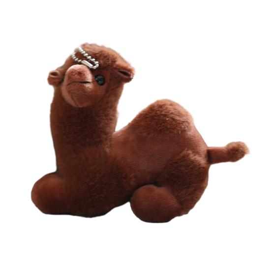 Niedlicher Plüsch Kamel Schlüsselanhänger Flauschige Kamel Puppe Schlüsselanhänger für Rucksäcke Geldbörsen Puppe dunkel kaffee