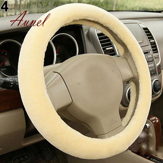 Modish Universal-Autozubehör-Charme, warm, lang, weich, Plüsch, Auto-Lenkradbezug 0.057 kg beige