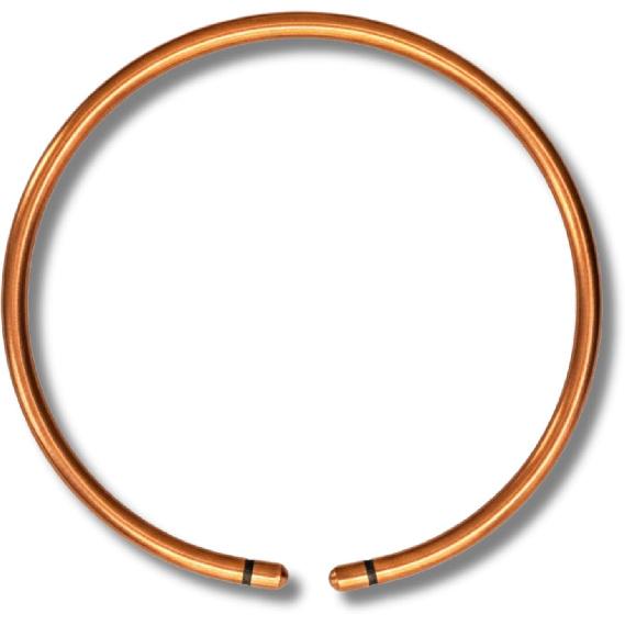 100% reines Kupfer-Fußkettchen für Damen und Herren – Roh, Massiv, Unbeschichtet, Verstellbar, Handgefertigter Wellness-Schmuck für Natürliche Heilung und den Alltag 5MM_PlainEnd gray
