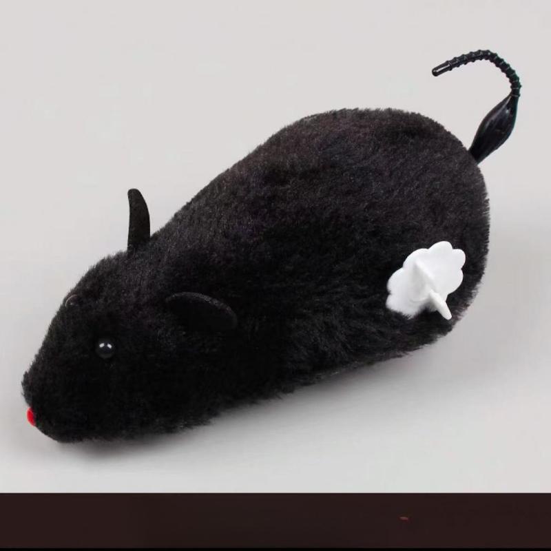 Katzenspielzeug, Kleine Maus, Plüsch Haustier Katzenspielzeug, Simulierte Maus, Uhrwerk Maus, Kätzchen Selbstbefriedigung, Katzen und Hunde ärgern schwarz