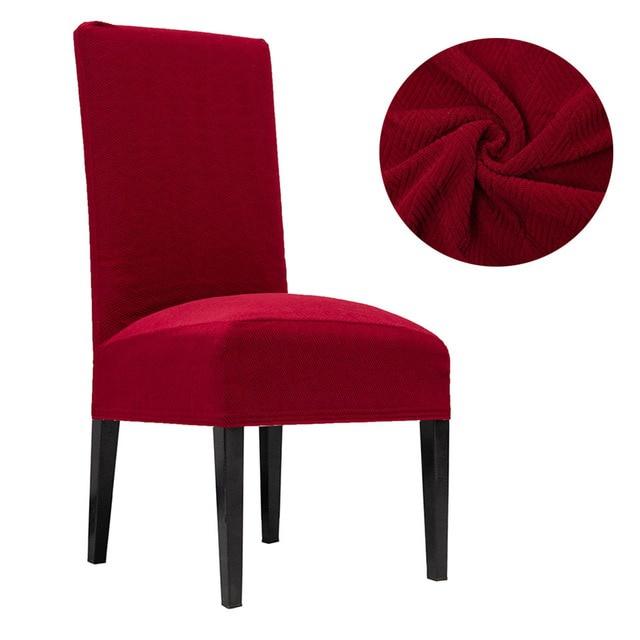 Hochelastische, superweiche Stuhlhussen, elastische Spandex-Stuhlhussen, Esszimmerstuhlhussen für Küche, Bankett, Hotel rot