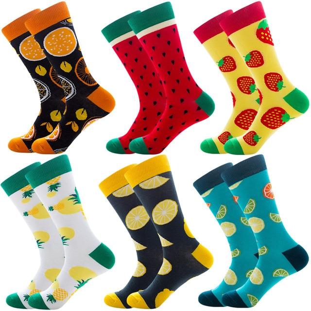 6 paare/satz Socken Männer Frauen Ölgemälde Design Baumwolle Socke Persönlichkeit Kunst Wandbild Harajuku Skateboard Weibliche Lustige Socken Frau One Size red