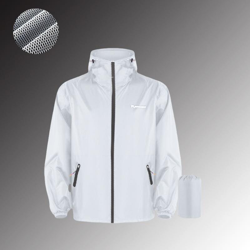 Große Größe 6XL Wasserdichte Regenmantel-Anzug für Erwachsene für den Sommer Unisex Motorrad-Regenmantel Leicht Atmungsaktiv Outdoor-Regenbekleidung XXL gray