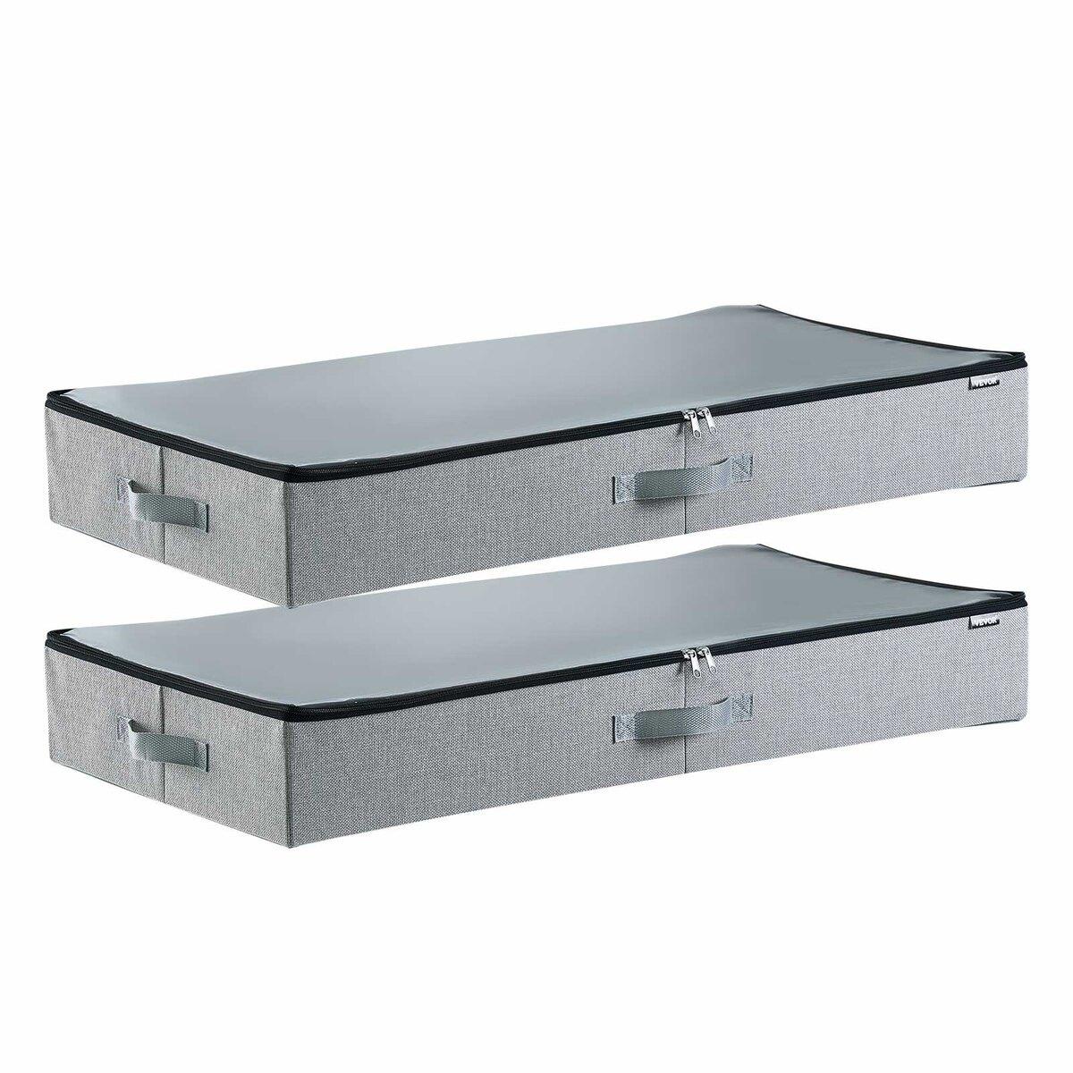 Aufbewahrungsboxen unter dem Bett mit transparenten Deckeln, 850 x 430 x 120 mm, 45L Große Aufbewahrungsbehälter für Kleidung unter dem Bett, Flache Schubladen-Schuh-Organizer-Boxen für unter das Bett