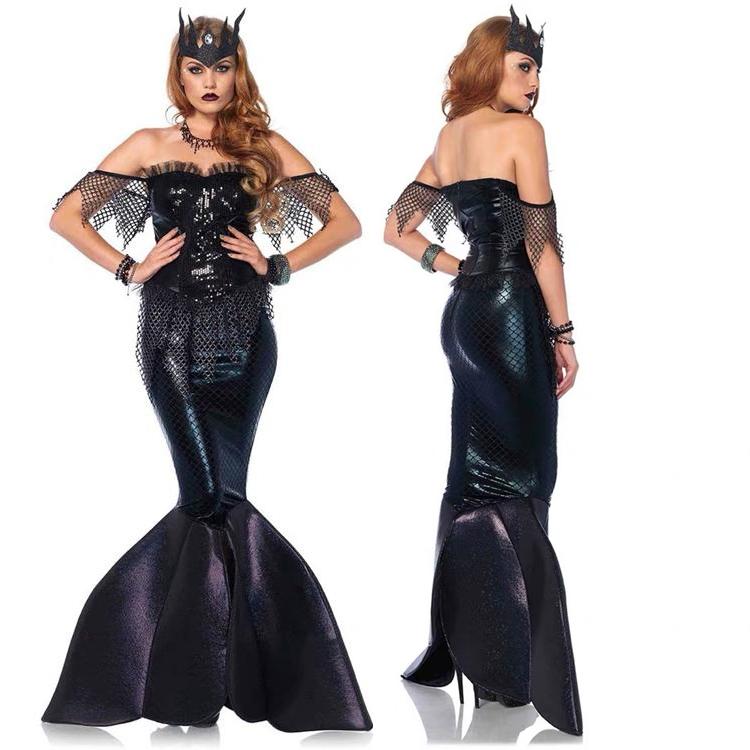 Meerjungfrauenkleid für Erwachsene, Pailletten, Fischschwanzkleid, Brustwickel, Abendkleid, Halloween, Kostüm m