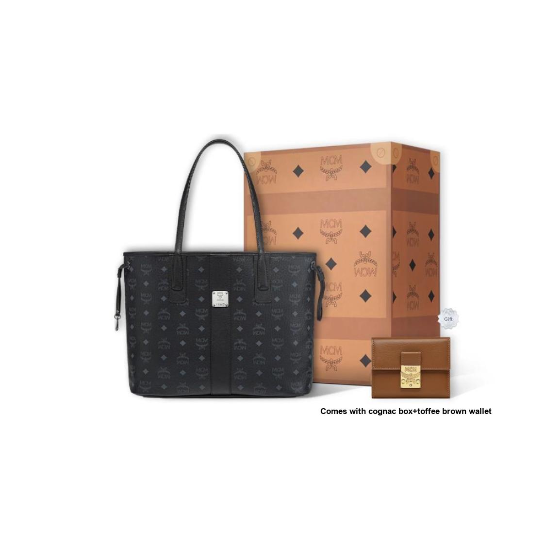Neue MCM Liz Visetos Umhängetaschen MWPCSVI01BK001 36.1*17.0*27.9CM