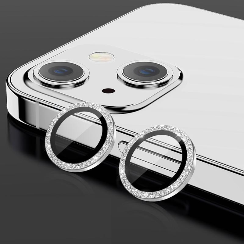 Objektiv-Metallring-Schutzglas für iPhone 16E 11 12 13 14 15 16 Pro Max plus 12 mini 13 mini Kameraobjektiv-Schutzkamerafilm iphone 12 mini 2PCS weiß