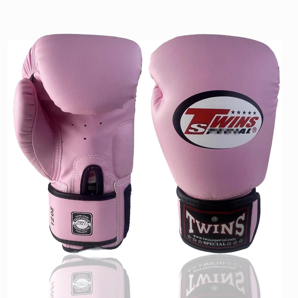 6 Farben Zwillinge 8OZ 10OZ 12OZ 14OZ 16OZ Erwachsene Kinder PU-Leder Kickkampf Kick Schlag Handschuhe Karate Muay Thai MMA Boxhandschuhe 12oz hellrosa