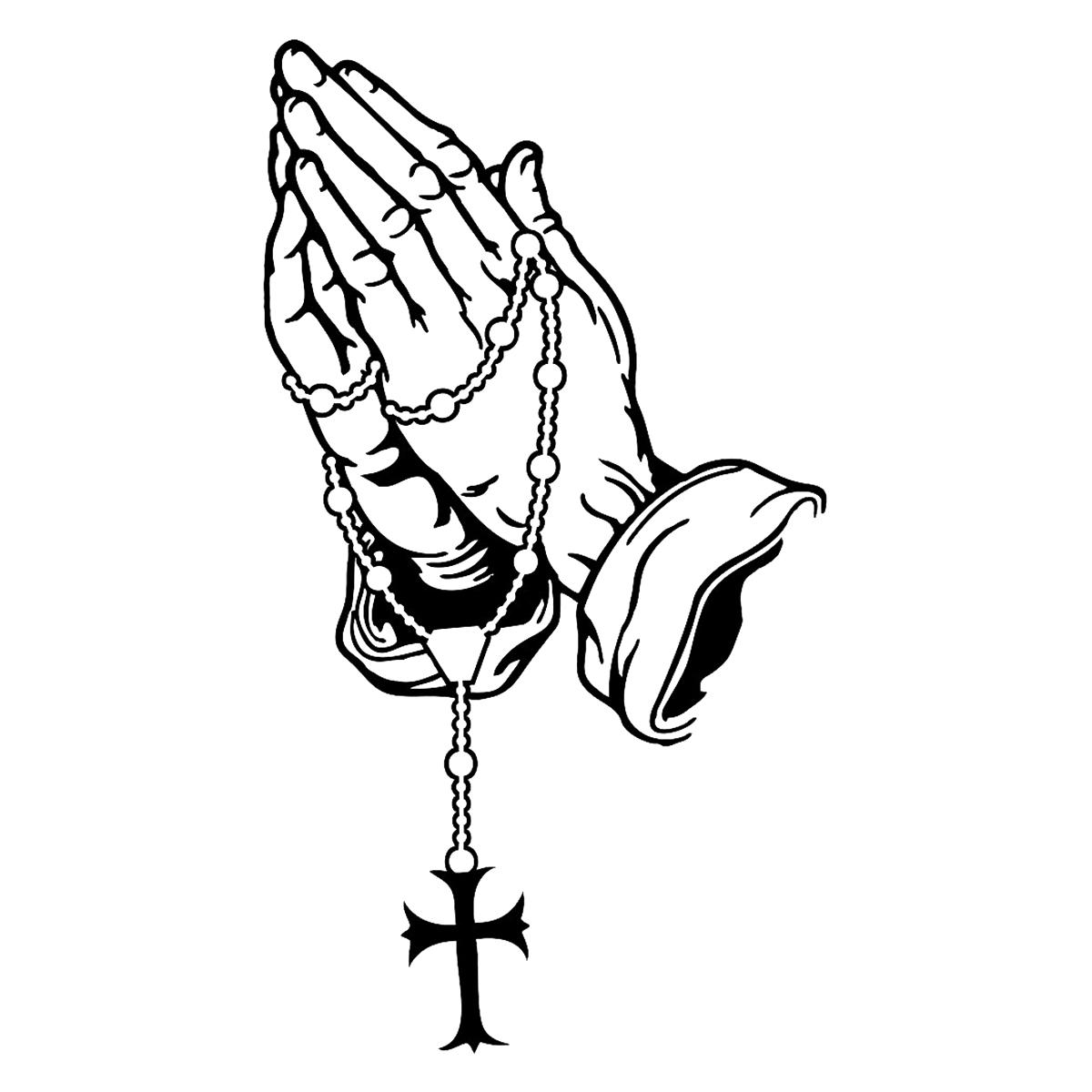 J114 # Perle Rosenkranz Gott Jesus Chris Aufkleber auf dem Auto Vinyl Aufkleber Wasserdicht Dekoration Auto Aufkleber 16.5x30cm schwarz