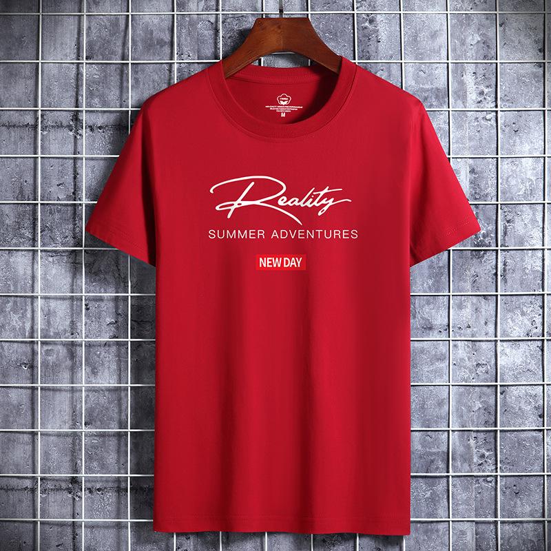 Herren Kurzarm T-Shirt Herrenmode Lockeres Halbarmhemd Bedrucktes Hemd XL bordeaux