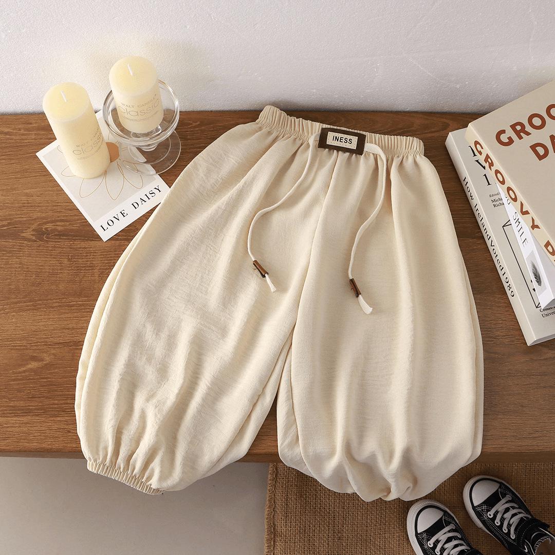 Kinder Sommerhosen im koreanischen Stil mit lockerem Schnitt - Mückensicher, einfarbig, Unisex-Jogginghosen 80 cm