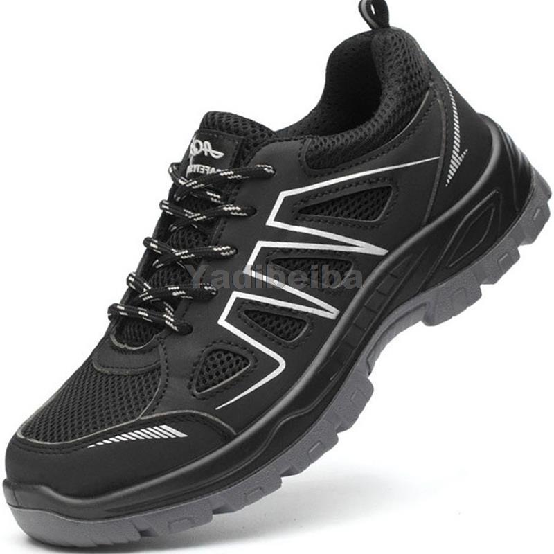 Atmungsaktive Sicherheitsschuhe für Herren und Damen, Arbeitsschuhe mit Stahlkappe, Sicherheitsstiefel aus Mesh, Anti-Smash-Arbeitsschuhe 44