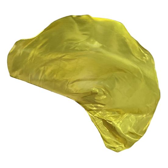 Tanzflagge mit ausziehbarem Stock, halbkreisförmige Form, leuchtende Farbe, glänzende Oberfläche, Performance-Kostüme, Requisiten, Zubehör, Lobflagge goldgelb