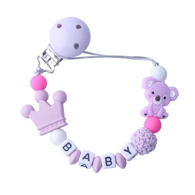 Baby Zahnen Schnuller Kauspielzeug Clips Baby Schnuller Clips Schnuller Kette Halter violett