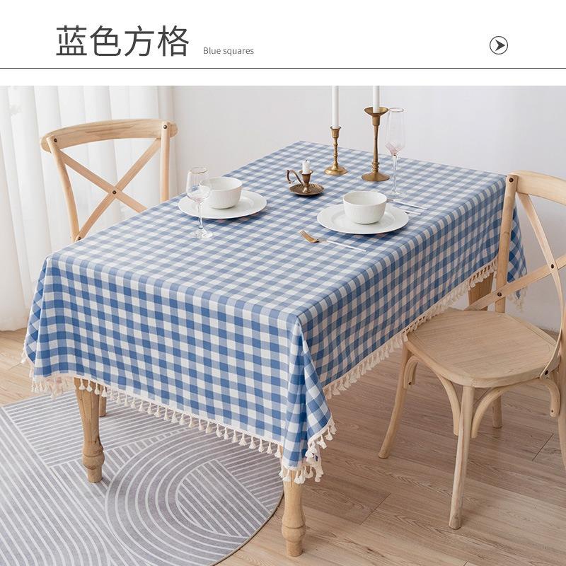 Einfache Plaid Tischdecke Pastoralen Baumwolle Leinen Esstisch Tischdecke Gitter Muster Schreibtisch Abdeckung Handtuch Tee Tuch Tisch Fall 140*200cm