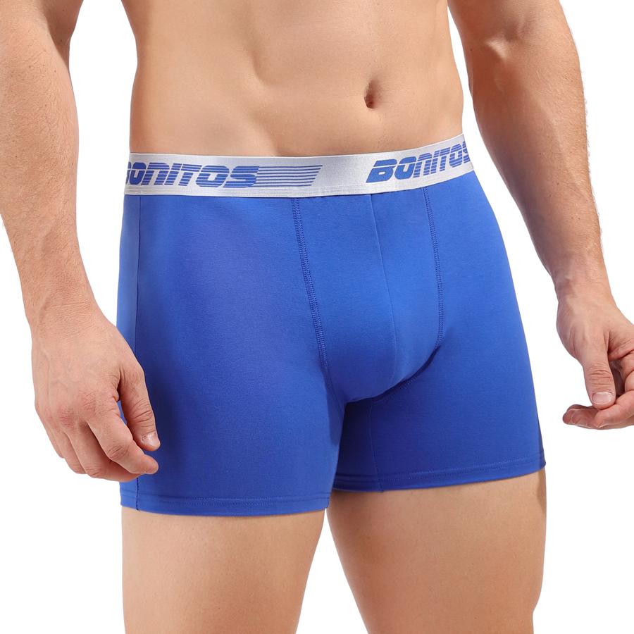 BONITOS Weiße Herrenhöschen, sexy männliche Unterhosen, Baumwoll-Boxershorts für Männer L