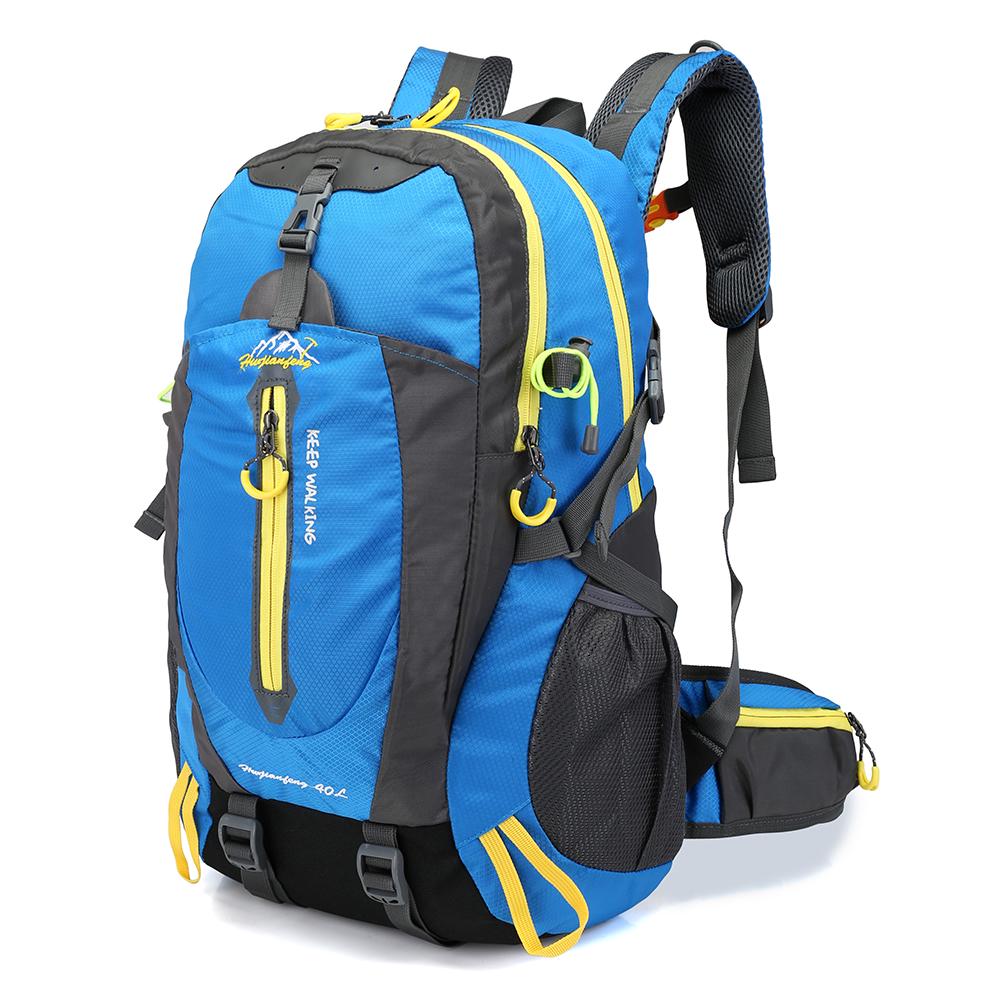 40L wasserabweisender Reiserucksack, Camp, Wanderung, Laptop, Tagesrucksack, Trekking, Klettern, Rückentaschen für Männer und Frauen blau