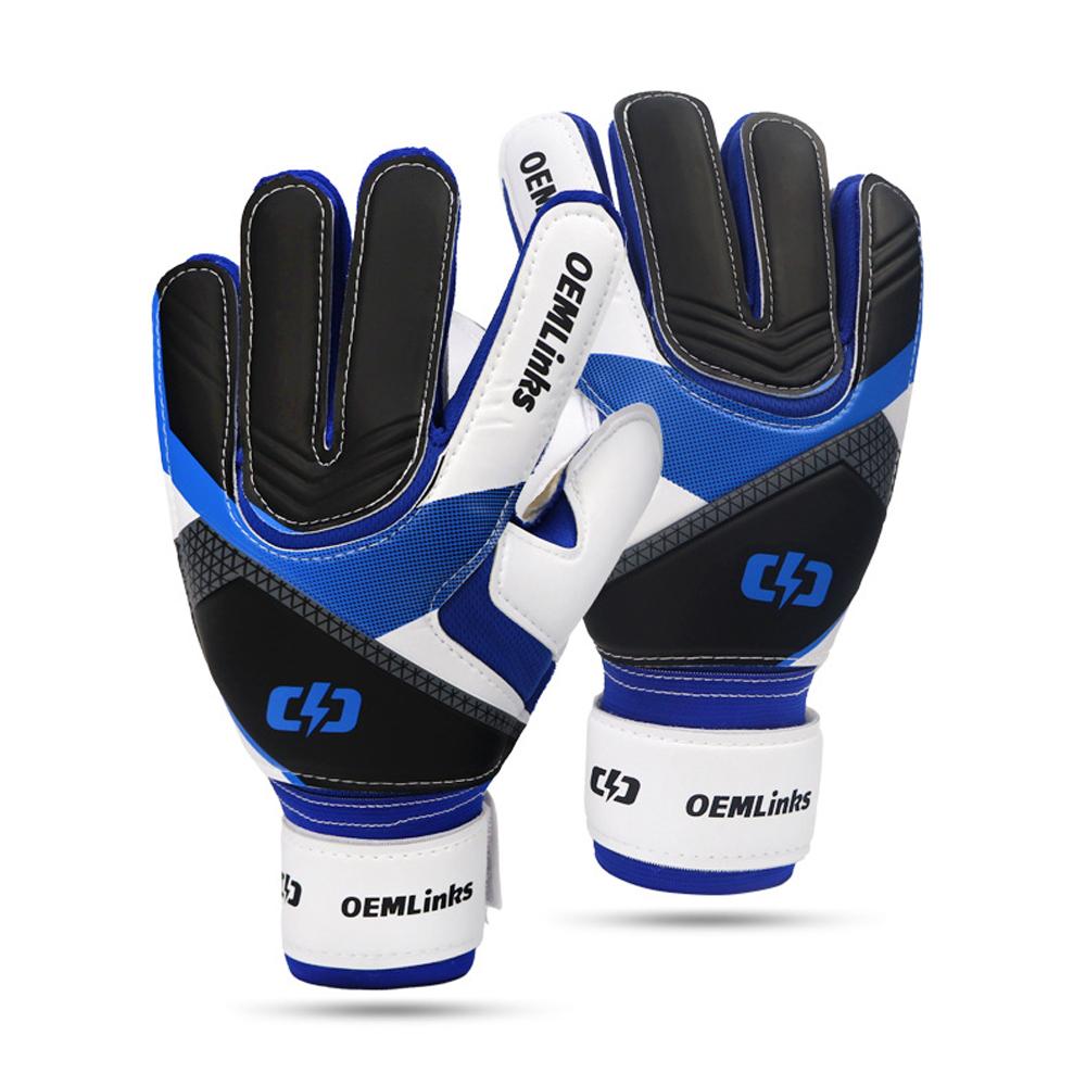 Latex-Fußball-Torwarthandschuhe, Fußball-Torwarthandschuhe mit starkem Griff für Erwachsene 9 blau