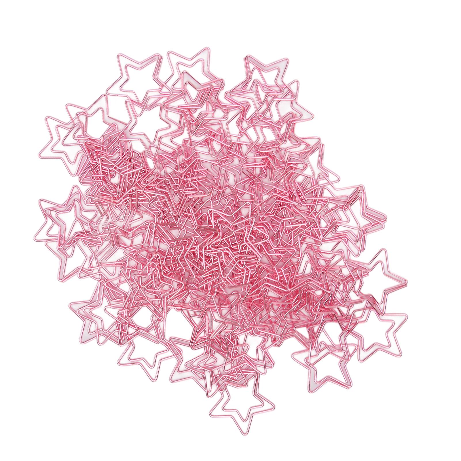 100 STÜCK Büroklammern Niedliche Sternform Metallbeschichtung Helle Oberfläche Kleine Büroklammern für Büro Schule