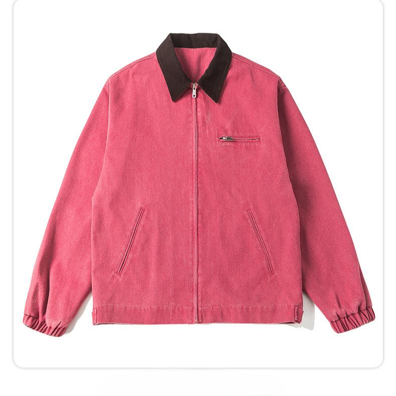 Amerikanische Retro Washed Tooling Jacke Jacke für Männer und Frauen Amerikanische High-End Revers Lockere Raufbold Schöne Lässige Oberbekleidung XL