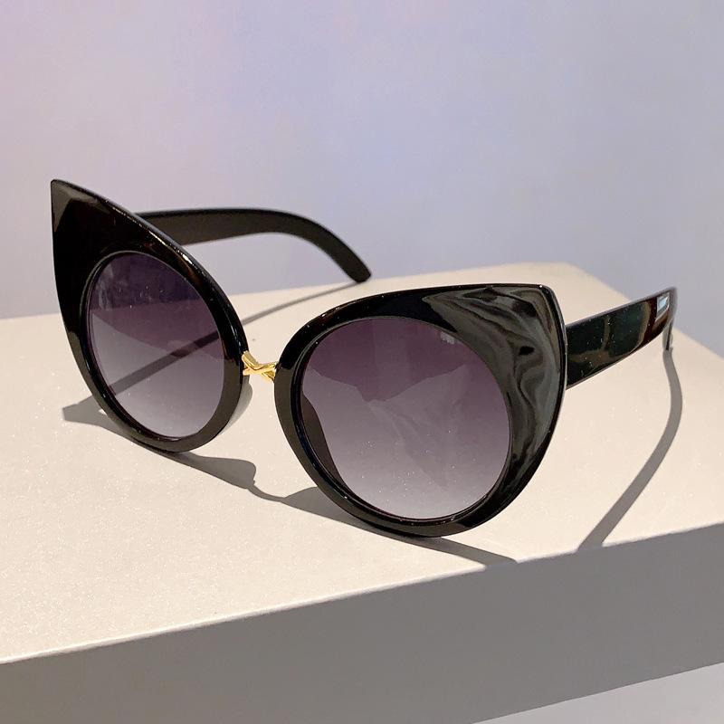 Vintage Cat Eye Sonnenbrille Frau Shades Schmetterling Sonnenbrille Für Weibliche Mode Übergroße Cateye Sonnenbrille UV400 schwarz