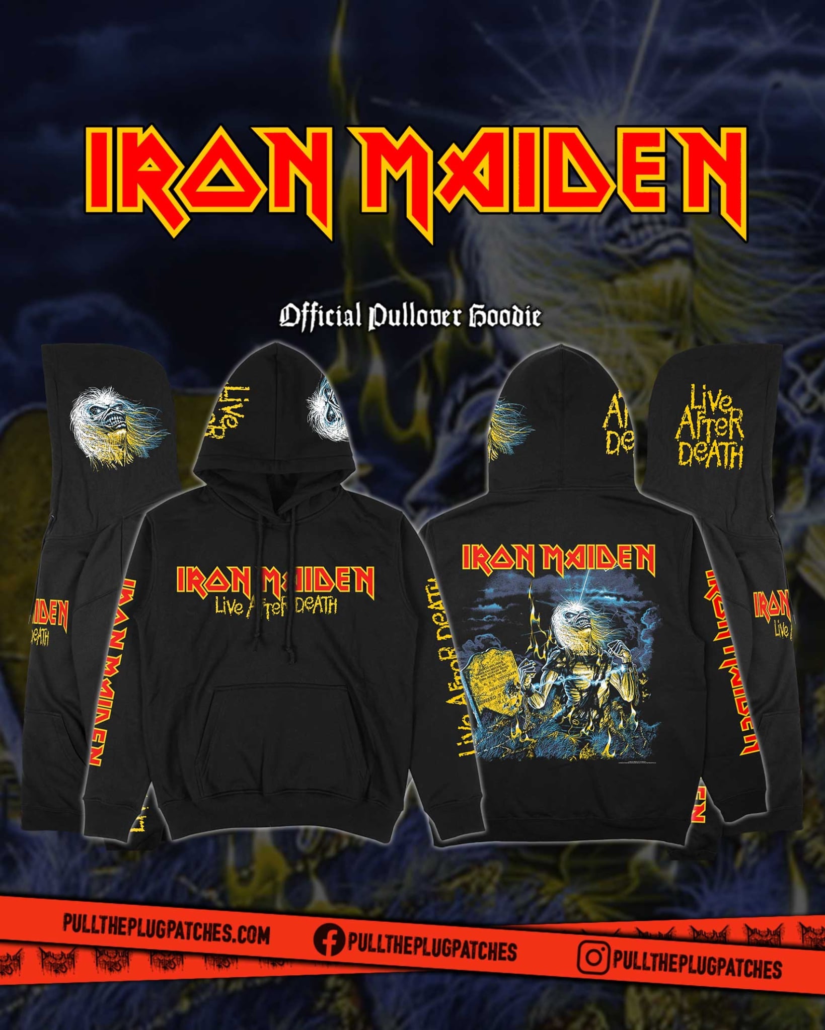 Iron Maiden Live After Death Deluxe Pullover Hoodie Herren Damen Oversized Fleece Pullover Heavy Metal Punk Band Grafik Kleidung XXL