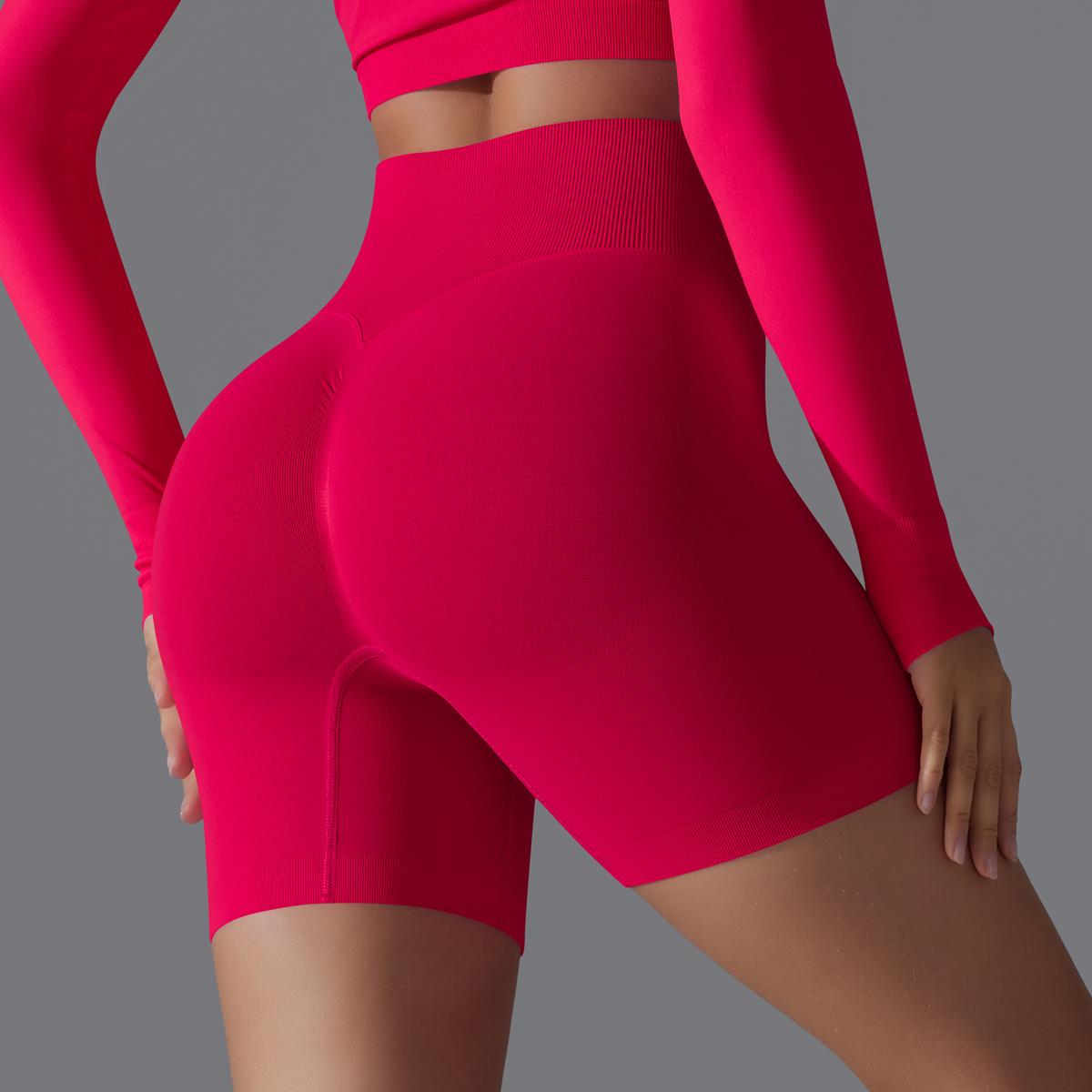 Yoga Shorts Gym Sexy Shorts Scrunch Butt Push Up Yoga Sportshorts Für Frauen Weiblich Eng Radshorts Gym Shorts S rot