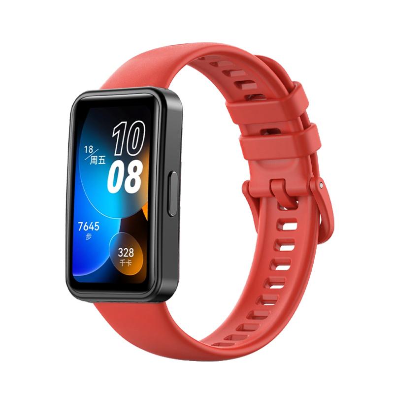 Strap Für Huawei Band 8 Armband Silikon Sport Smartwatch TPU Wasserdichte Armband Weiche Armband Für Huawei Band 8 Zubehör For Huawei Band 8 rot