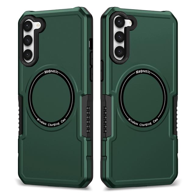 Magnetische Magsafe Wireless Charging Case für Galaxy S21 S22 S23 Ultra Plus S20 S21 Fe 5g Telefon Abdeckung für Samsung Note 20 Ultra Galaxy Note20 Ultra grün