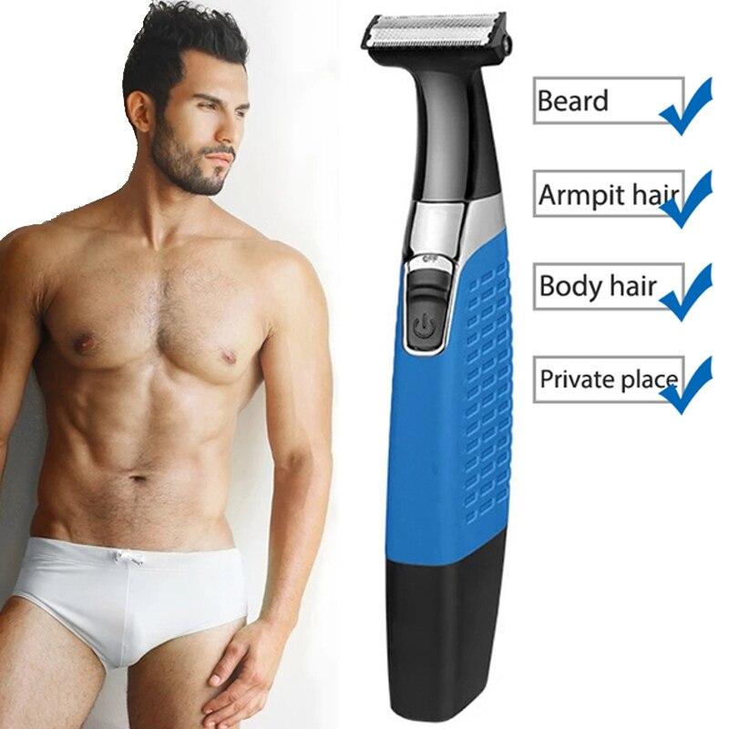 Rasierer für intime Bereiche, Haarschnitte, Rasierer für Damen und Herren, elektrischer Epilierer, Bikini-Platz, Schamhaarschneider, weiblich, männlich, Leistengegend, Sexzone, Enthaarung blau